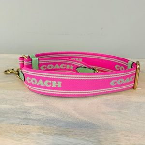 Coach Pink/Green Webbing Strap, never used!